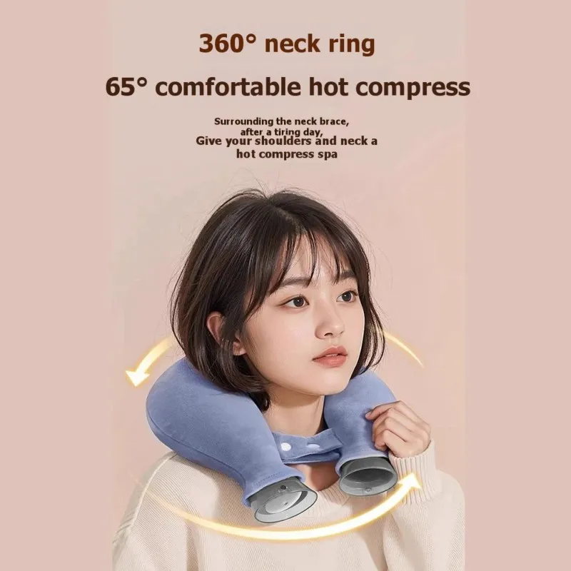 

【Electronic-Accessories】For Neck And Shoulder Warmth-1400Ml U-Shaped Water-Filled Hot Water Bottle With Soft Cover