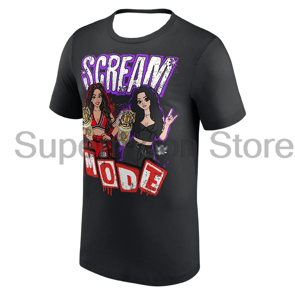 Men's Paige & Brie Bella Scream Mode T-shirt Crewneck Short Sleeve Polyester Tee Women Outdoor Streetwear Tops