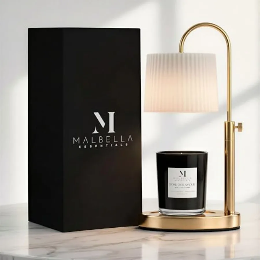 

Dimmable Glass Candle Warmer Lamp with Timer - Adjustable Height Candle Lamp Warmer with Timer 8H/4H/2H - Wax Melter - Ideal Gi