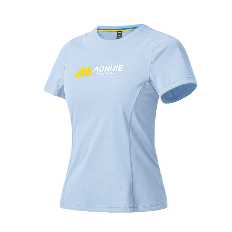 

Aonijie Women's Outdoor Sports T-Shirt Marathon Quick Dry Breathable Stretchy Top Round Neck Running Short Sleeve