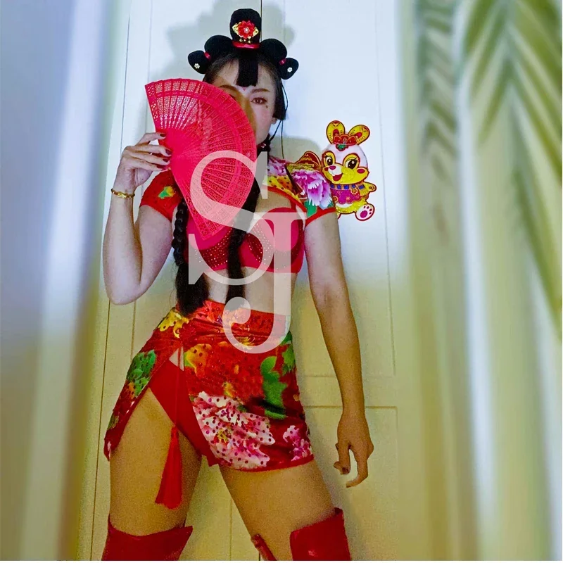 New Bar Nightclub DJ DS Stage Festival Outfits Chinese Style Jazz Dance Costumes Sexy Pole Dance Stage Performance Wear
