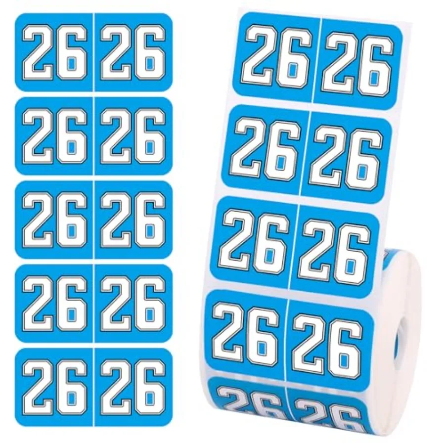 

500 шт. синих самоклеящихся этикеток-стикеров 3/4x1-1/2 дюйма для папок, файлов и офисных принадлежностей, 2026 год