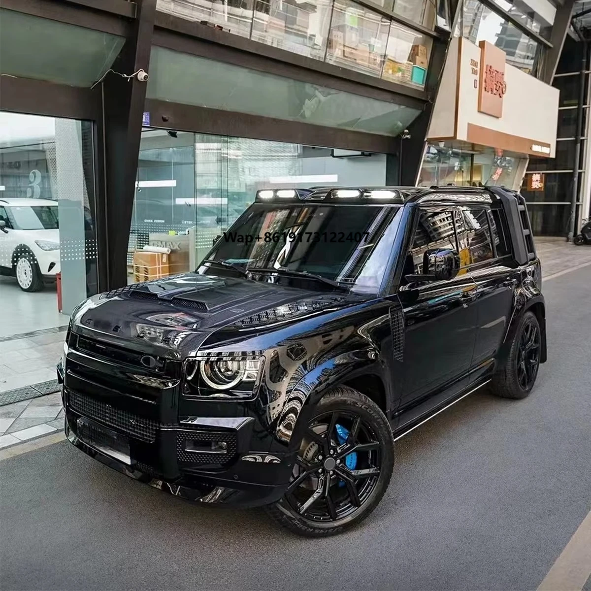 

Body Kit for Defender Upgrade 007 Style Black Knight Side Skirt Fender Wheel Arches Spare Tire Cover Car Bumper