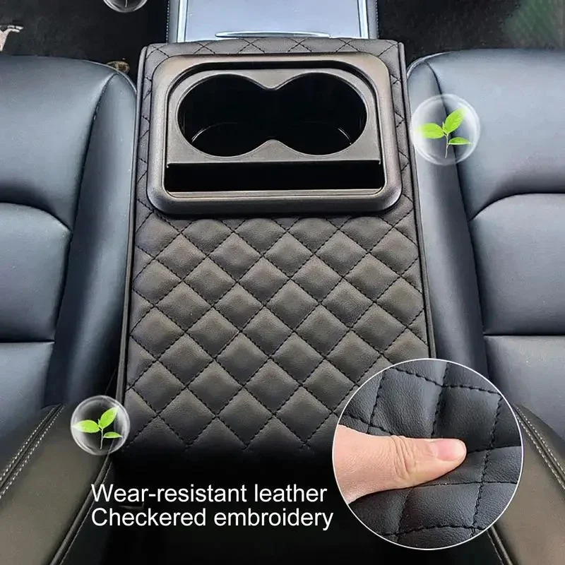 Auto Center Console Armrest Pillow Arm Rest Cover Memory Foam Car Armrest Cushion with Cup Holder Armrest Booster Cushion Univer