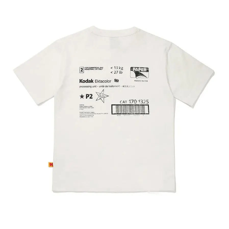 KODAK Trendy Summer Pure Cotton Crewneck Short Sleeve Tee, Couple Casual Sport Top