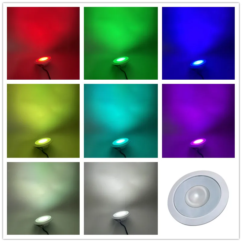 Switching On/Off Control 9 Colors Dimmable Marine Boat Ceiling Light Round Flush Mount Panel Recessed Led Down Light