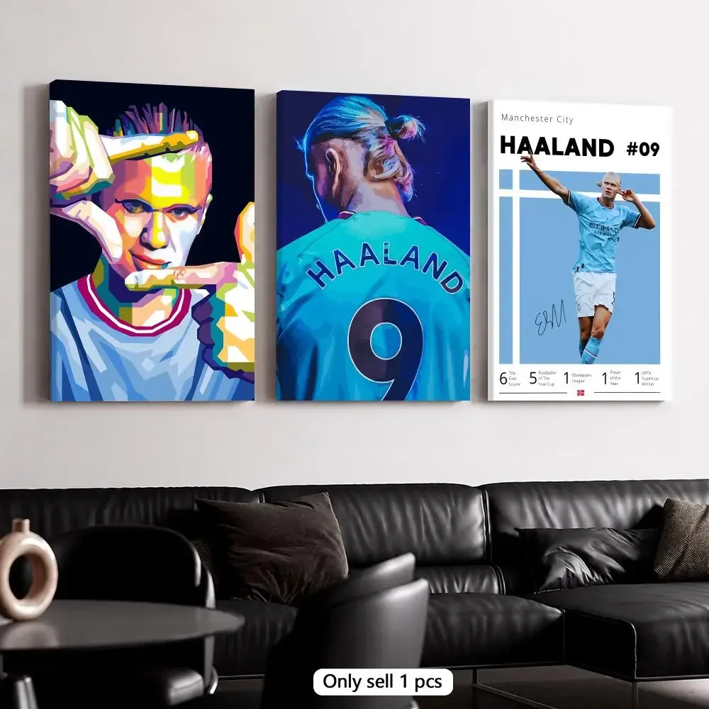 Footballer E-Erling Haaland Framed Wall Painting Canvas Poster Wooden Stretcher Frame Inner Frame Kit for Wall Art Painting