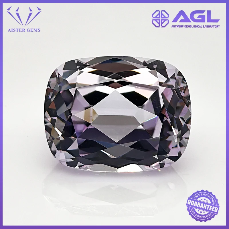 

Lab Grown Sapphire Extremely Shiny Quality L~Cushion Cut Lavender Color Gemstone for Charm DIY Jewelry Selectable Certificate
