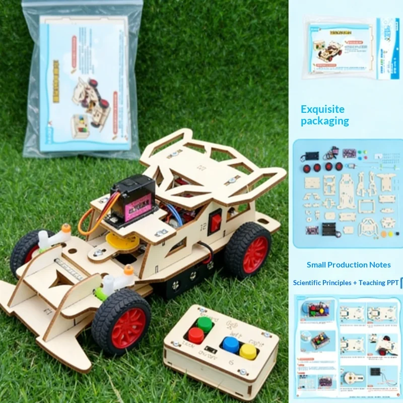

Универсальный набор для сборки радиоуправляемой машины своими руками, деревянный, с функцией управления, для изучения физики, ручная работа, для учащихся средней и начальной школы