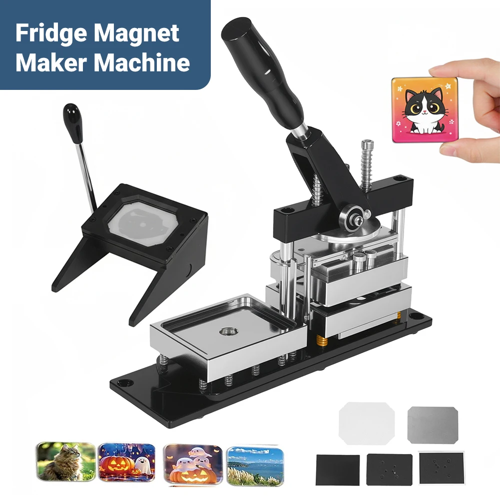 

3.5x2.5in Rectangle Magnet Maker Machine DIY Badge Press Maker Kit for Crafts Personalized Gifts Small Business & DIY Projects