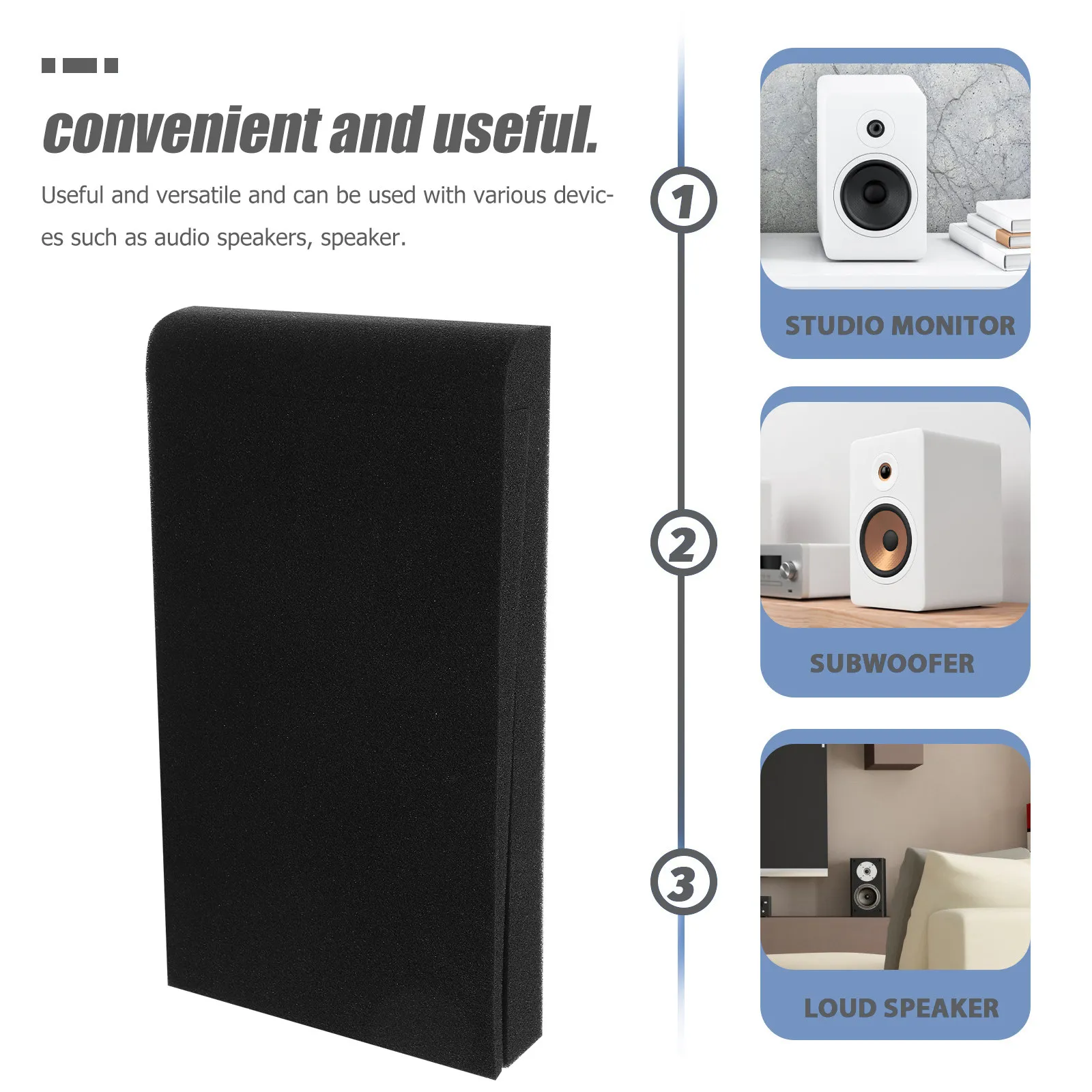 Speaker Shockproof Sponge Pad Sound Isolation Cushion Antivibration Sturdy Support Easy Installation Audio Speaker Protection