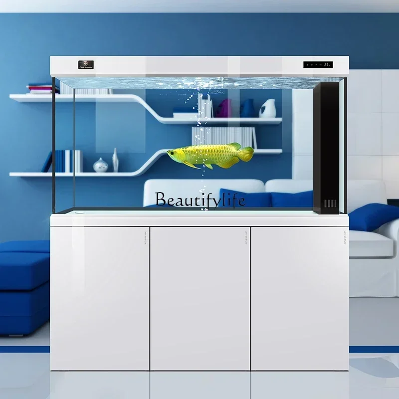 

ld33-Smart Small and Medium-Sized Living Room Screen Bottom Filter Fish Tank Ecological Super White Glass Aquarium