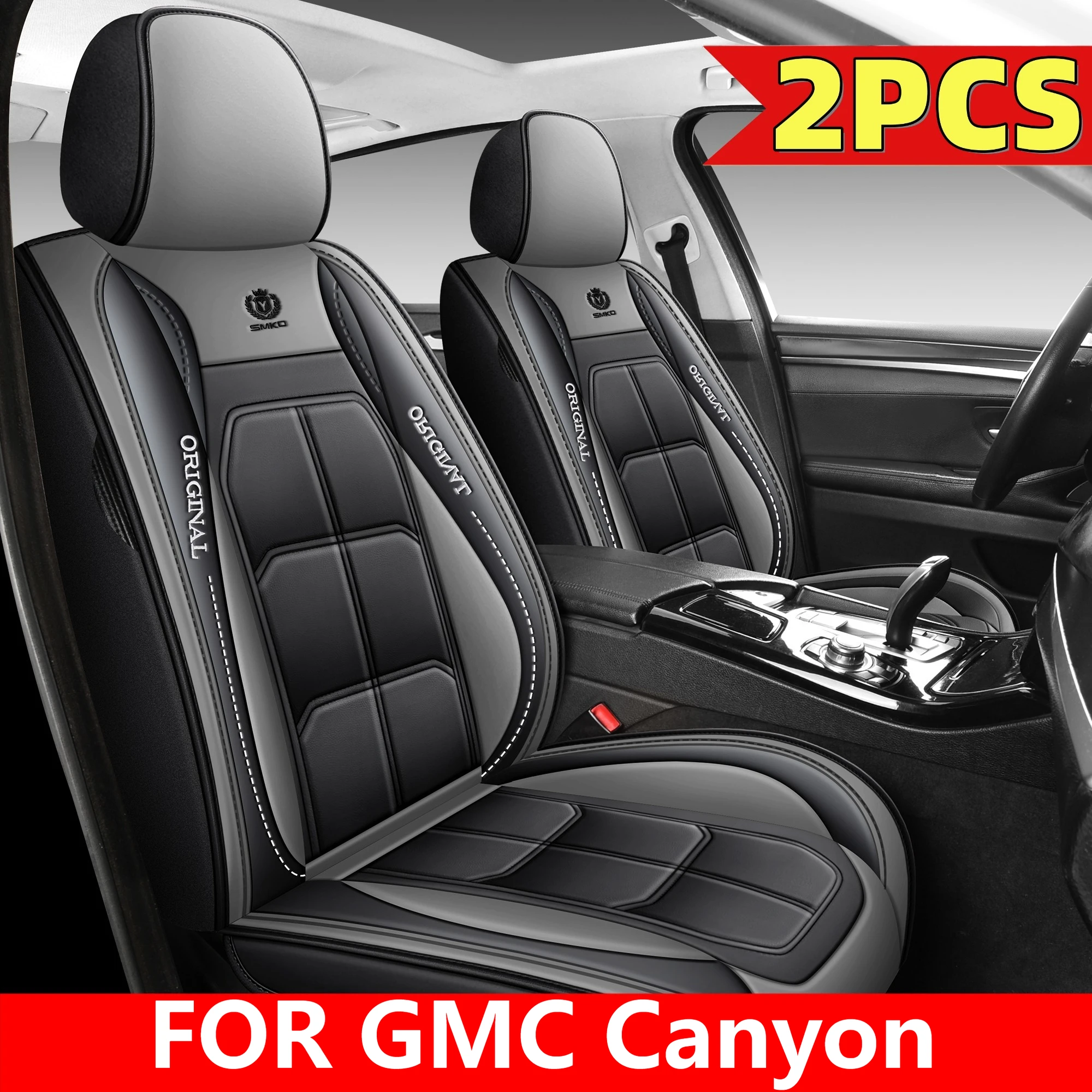 

Чехлы на автомобильные сиденья GMC Canyon, полностью передние двухместные из искусственной кожи, водонепроницаемые и износостойкие, всесезонные защитные накладки на сиденья