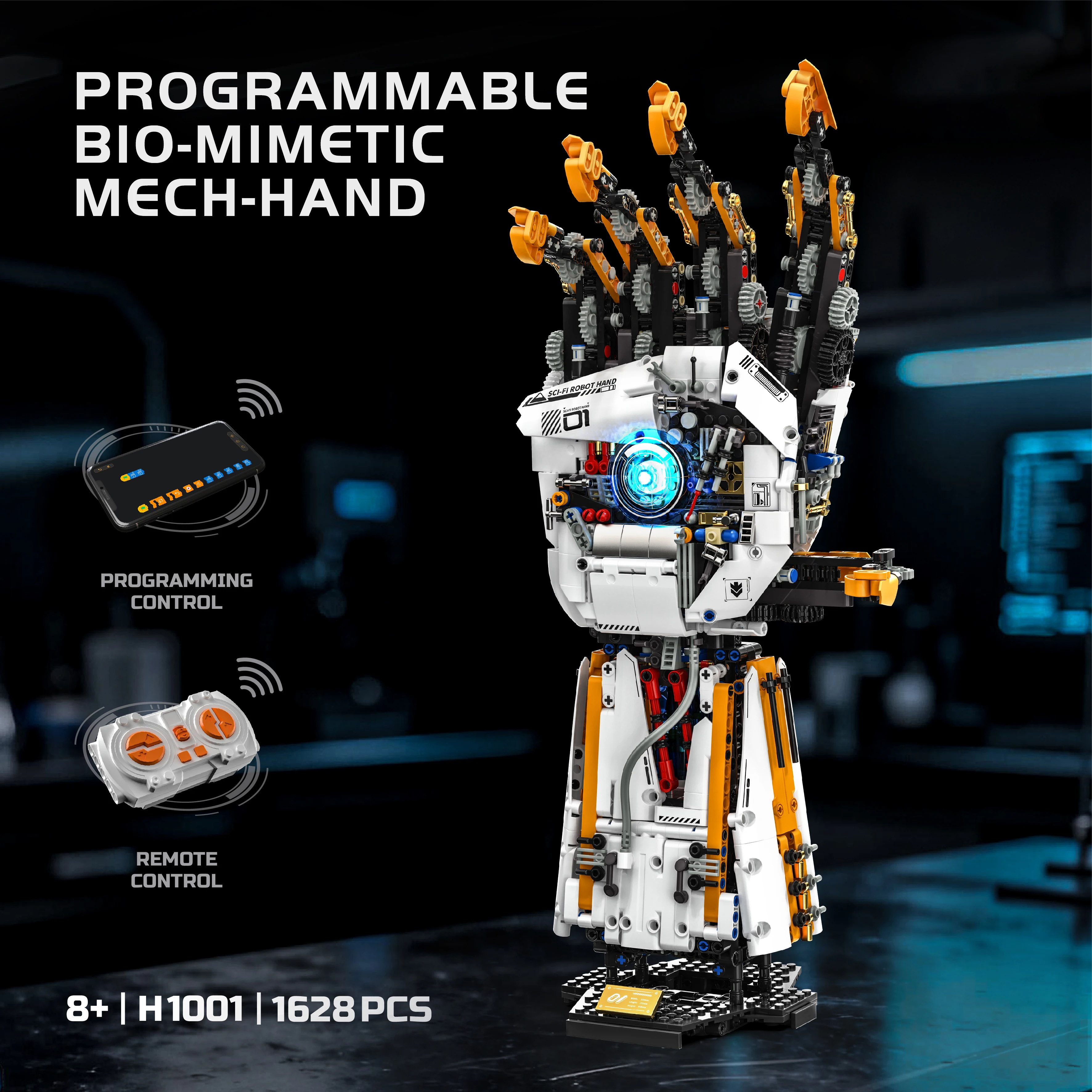 

Remote Control Robotic Arm Building Blocks MOC DIY Assembly Electric Model Desktop Home Decor STEM Gift Kids Boys Girls Adults