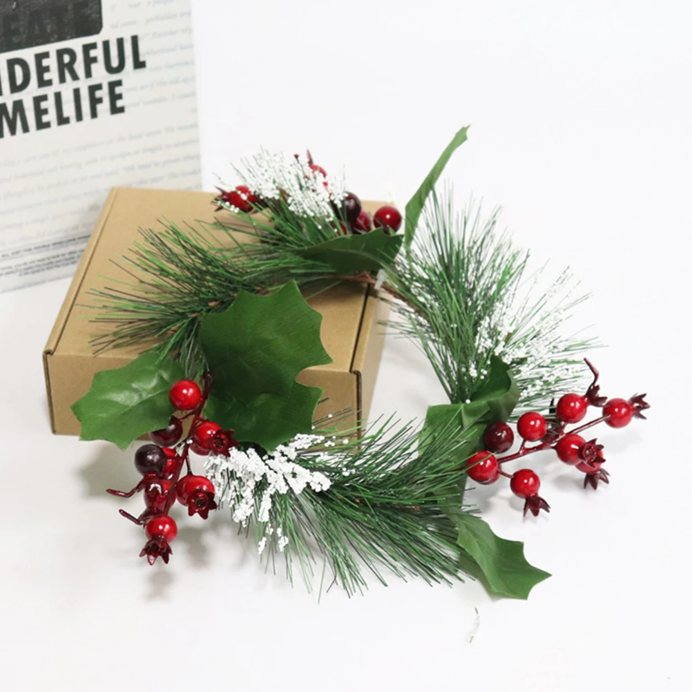 

Christmas Ring Wreath Multi-Functional Xmas Decorative Ornament Door Wall Hanging Simulated Ring Home Party Wedding Decor Xmas