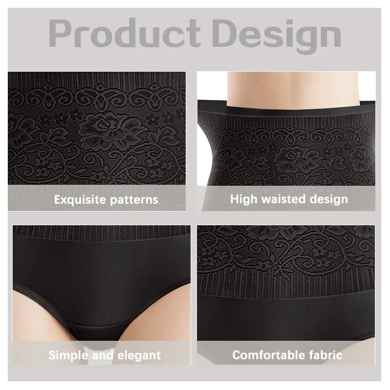 Women Briefs Cozy Solid Color Soft And Comfortable Control Panties High Waist Anti-Pilling Breathable Underpants For Female