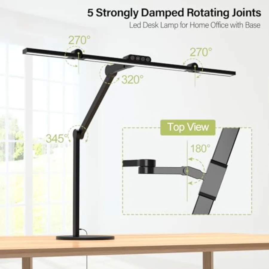 Architect Desk Lamp with Atmosphere Lighting, Adjustable Led Desk Light for Home Office with Base, 24W Bright Auto Dimming Tabl - view 6