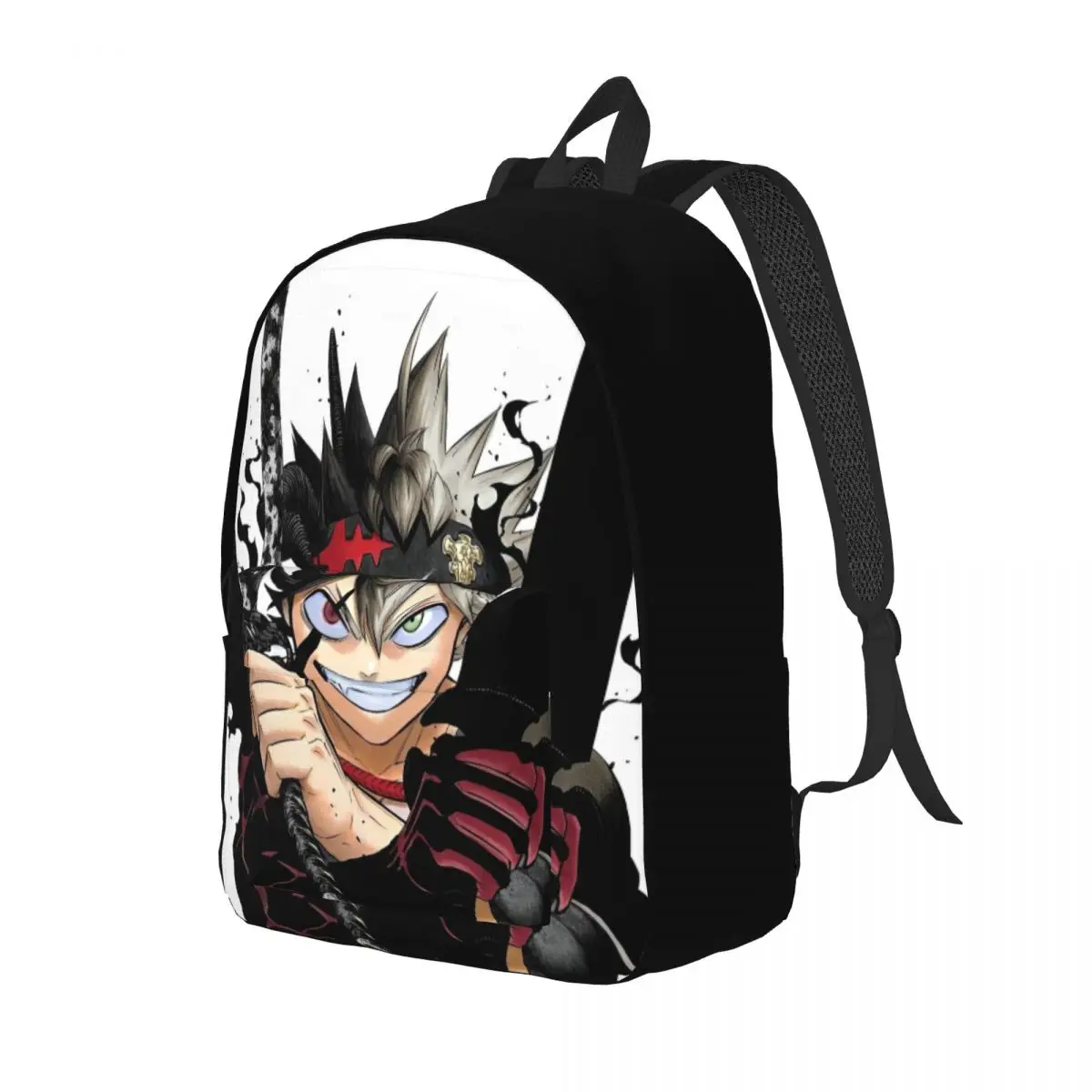 Mochila De Manga de Anime Black Clovers para hombres y mujeres, bolso de hombro universitario con bolsillo, mochila de negocios para estudiantes de moda