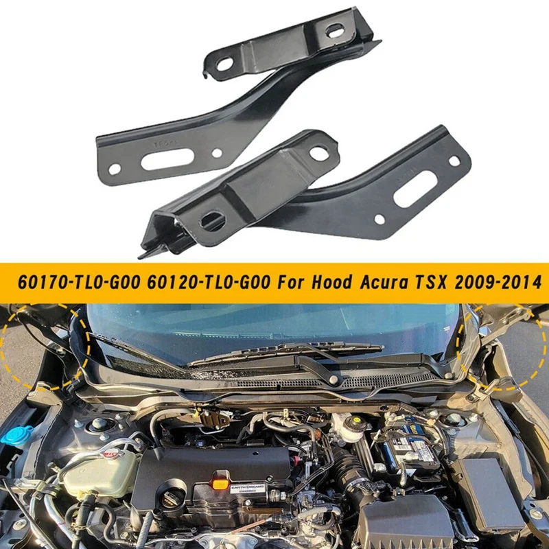 1Pair Car Hood Hinge 60170-TL0-G00 60120-TL0-G00 For Hood Acura TSX 2009-2014 Engine Cover Hinges 60170TL0G00 60120TL0