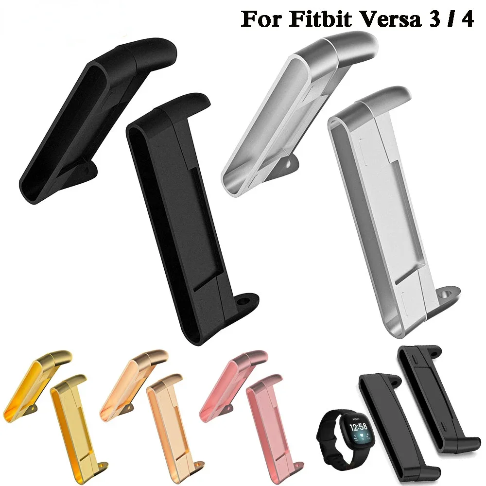 2Pcs 20mm 22mm Watch Connector for Fitbit Sense Versa3 Stainless Steel Metal Adapter for Fitbit Sense 2 Versa4 Watch Accessories