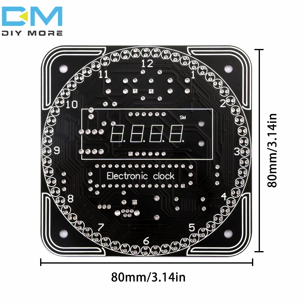 Digital DIY Electronic Clock Kit Light Control Rotation Digital LED Temperature & Time Display Tool Set for Soldering Practice