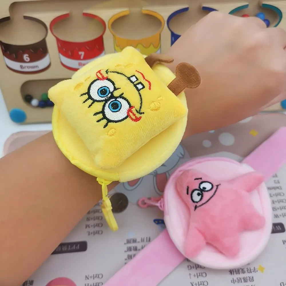 Linda Bolsa de Moedas Mini do SpongeBob SquarePants, Estojo para Fones de Ouvido, Armazenamento Portátil, Presente