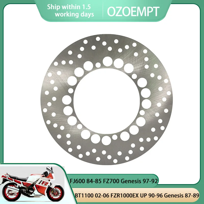 

OZOEMPT Motorcycle Rear brake disc/plate Apply to BT1100 02-06 FJ600 84-85 FZ700 Genesis 97-92 FZR1000EX UP 90-96 Genesis 87-89