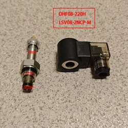 Hydraulic Threaded Cartridge Solenoid Valve 2 Position 2 Way Normally Closed DHF08-220H LSV08-2NCP-M DC12V/DC24V/AC220V 250bar