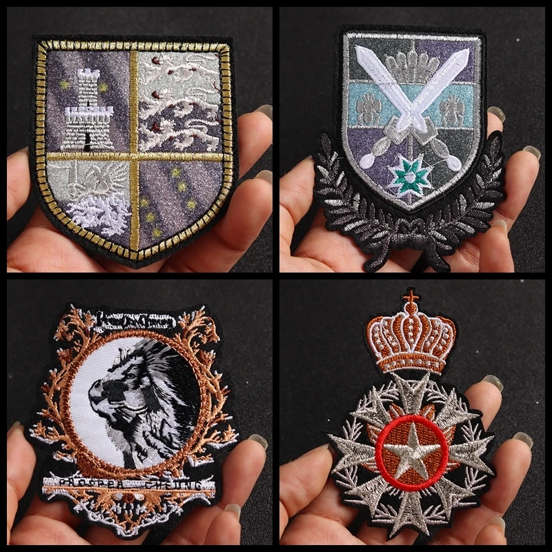 European style school uniform Iron On DIY embroidery badge Fashion crown logo embroidered patch Clothes badges armbands