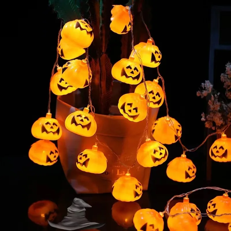 6M 40LED Halloween LED String Light Portable Battery Box Pumpkin Lamp Home Bar Halloween Party Decoration Supplies 2023