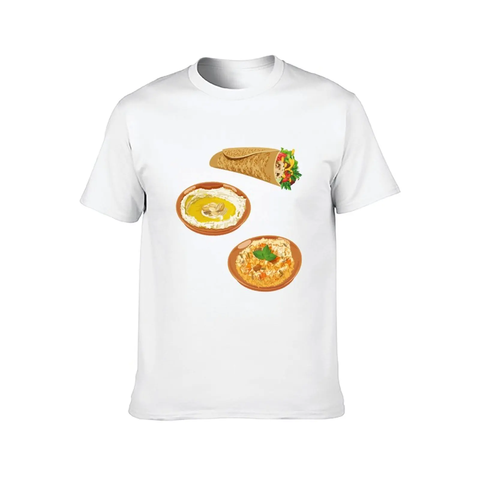 Hummus ، Shawarma ، Mansaf تي شيرت تي شيرت للرجل 100 بالمائة قطن مضحك تي شيرت رجل تي شيرت