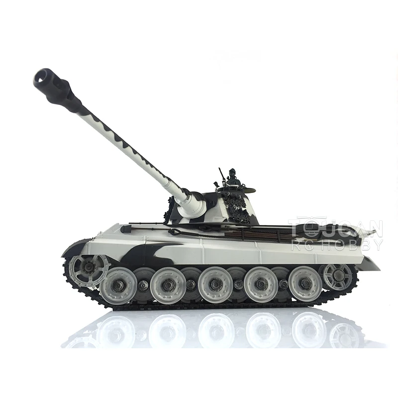 HENG LONG 1/16 7.0 Plastic German KingTiger RC Tank 3888A Barrel Recoil 360° Turre Rotation White Machine Gun Toys  TH19722-4