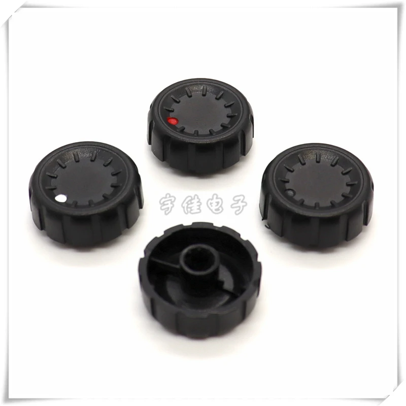 5PCS Potentiometer Knob Cap Coded Black Plastic Knob 25.5*11MM Power Amplifier Knob Adjustment Switch Button