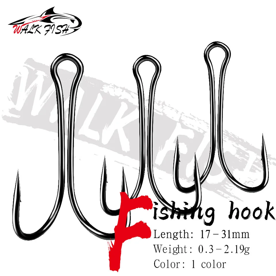 WALK FISH 50PCS Long Shank Double Hook Weedless Fishing hook Fly Tying Duple Hook for Jig Bass Fish Hook fishing For Soft Lure