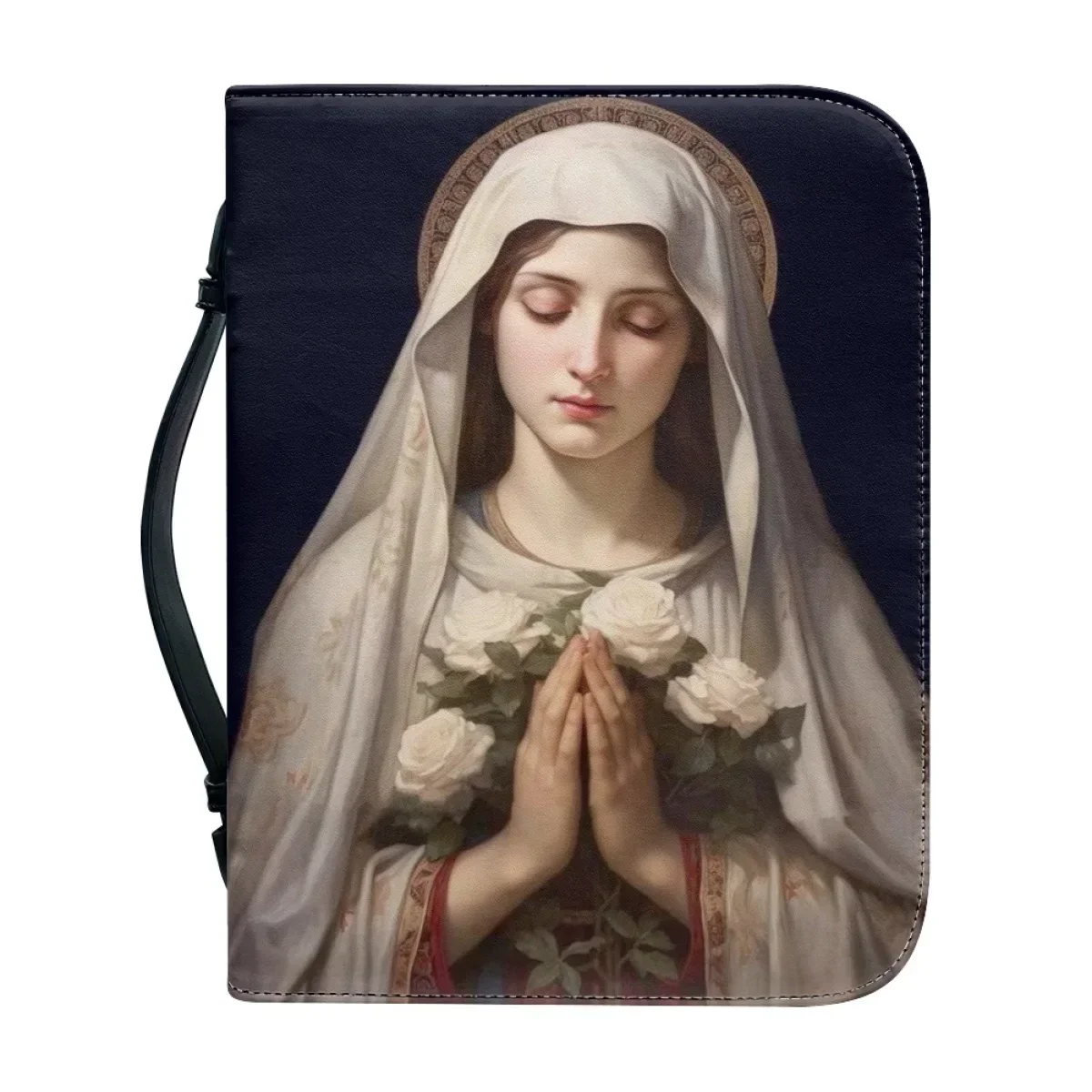 

Сумки из искусственной кожи для женщин: модные, новые, с принтом «Дева Мария», сумка для Библии, христианский органайзер для изучения Библии, коробки для хранения священных книг