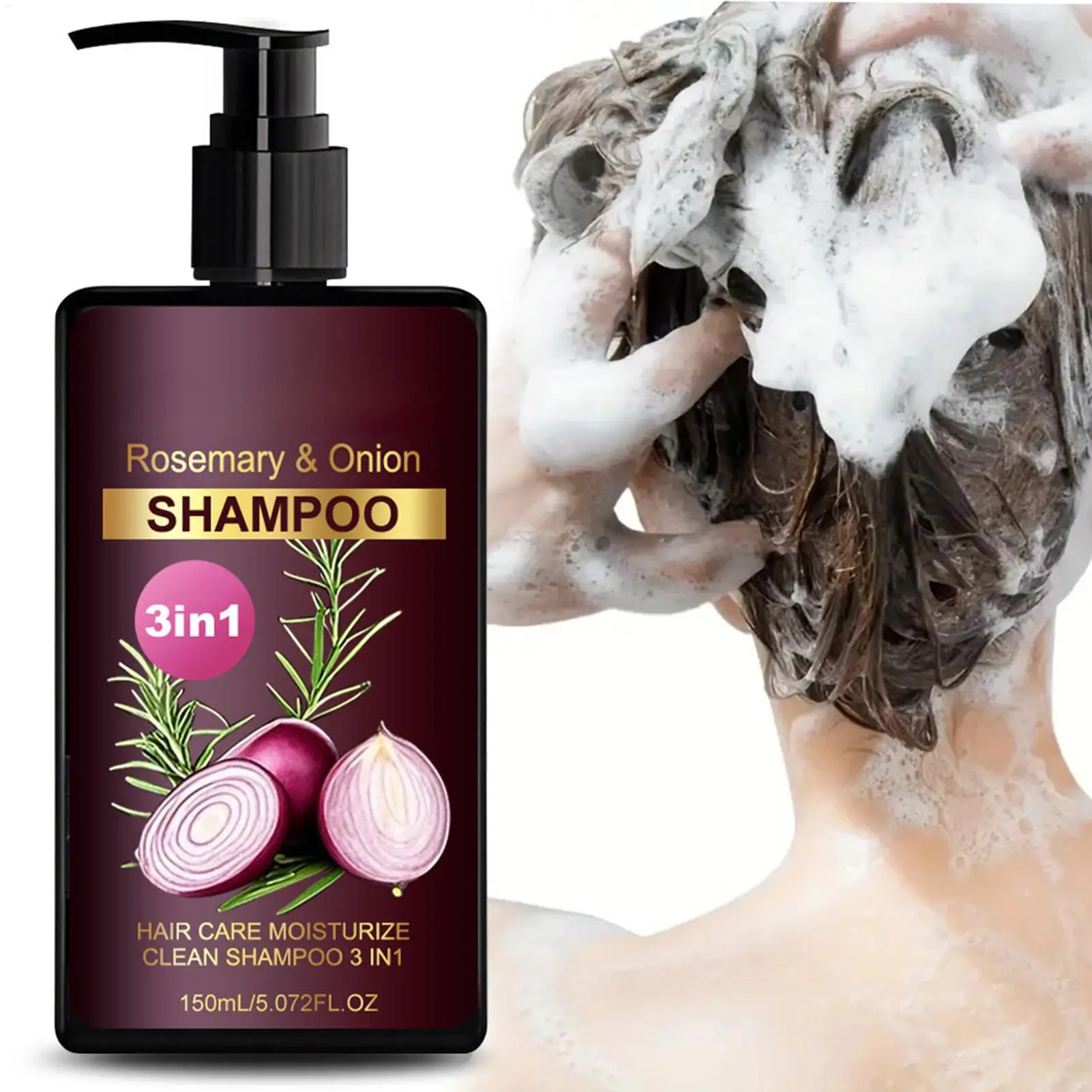 

150ml Red Onion Shampoo Scalp Nourishing Moisturizing Hair Repair Conditioner Shampoo Refreshing Oil Control Hair Shampoo