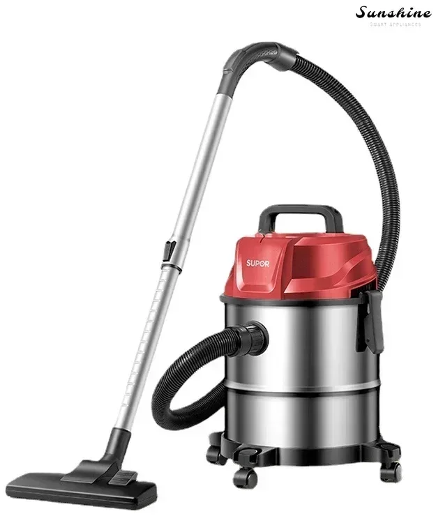 Barrel-Type Industrial Vacuum Cleaner with High Suction. For Home Decor Cleaning. Featuring a High Suction Suction Head.