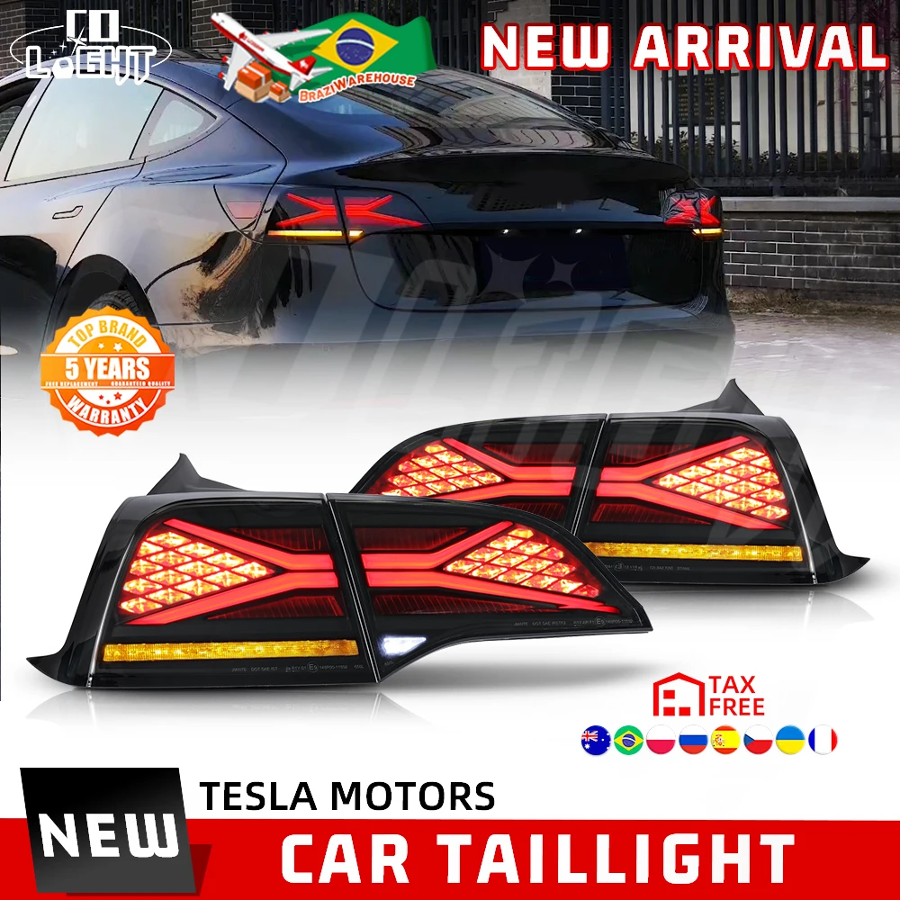 

CO LIGHT Car Styling Tail Lamp For Tesla Model 3 Model Y 2016-2023 Tail Lights LED Dynamic Signal DRL Brake Reverse auto