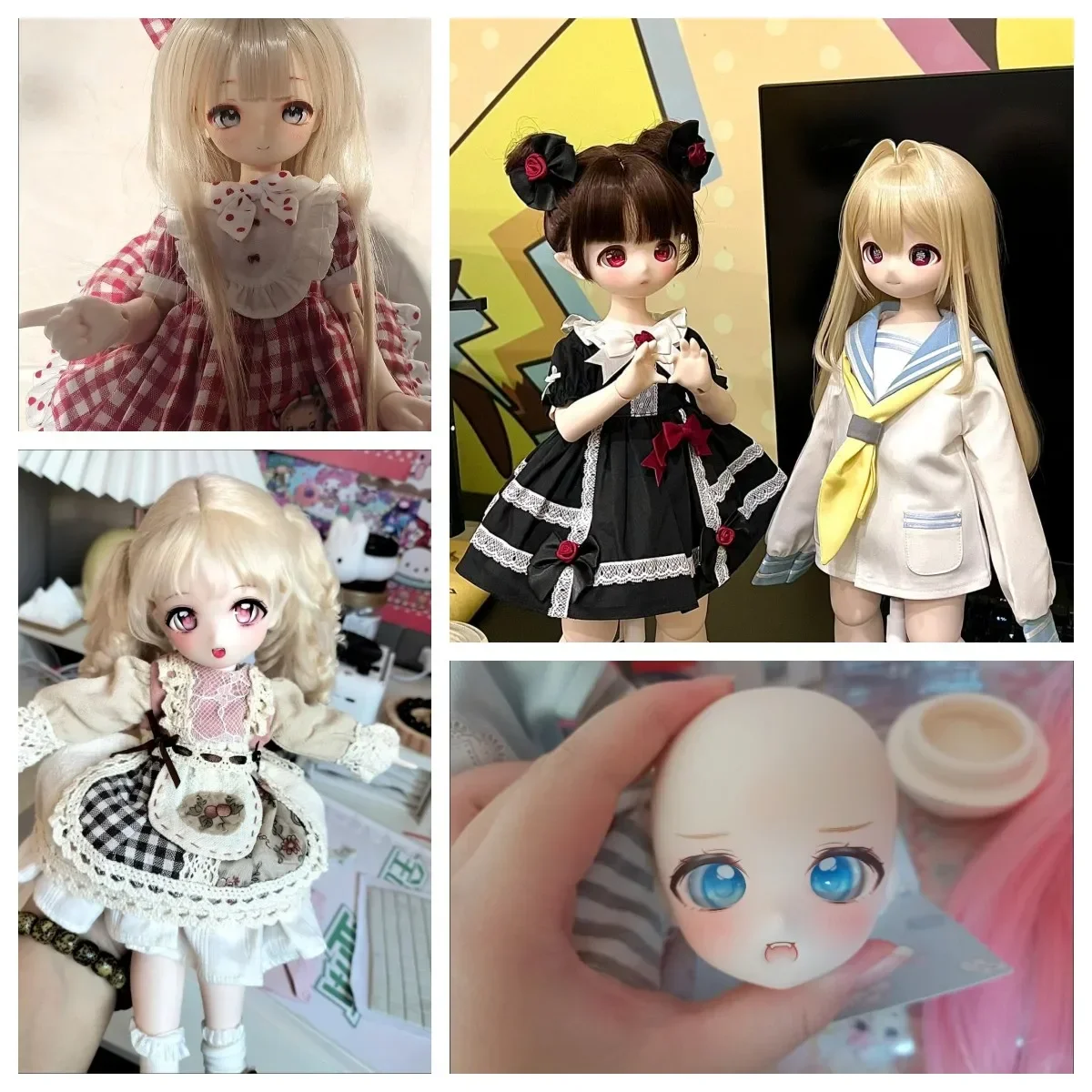 6 pares de ojos de muñeca de cristal Bjd de 12/14/16mm para muñeca Bjd 1/3 1/4 1/6, globo ocular de Anime, tipo de dibujos animados, accesorios