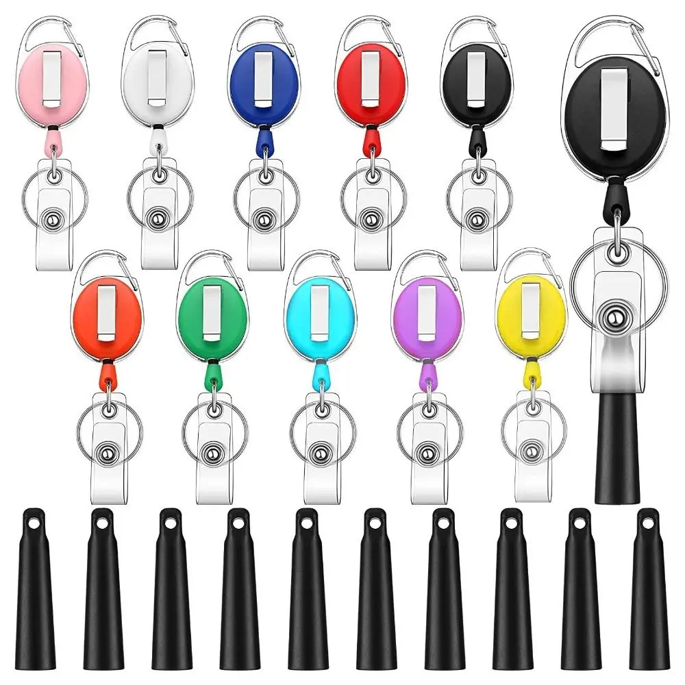 Anti Lost Rope Retractable Pen Pull Holder Reel Elastic Zinc Alloy Pull Pen Holder Pen Case Construction Workers