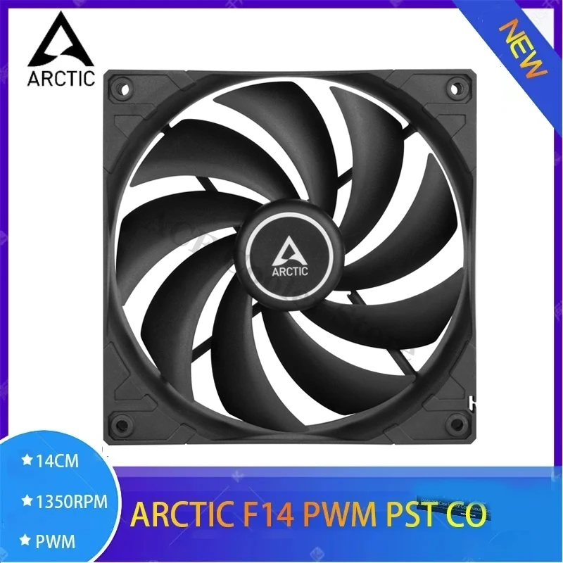 ARCTIC F14 PWM PST / CO Black 14cm PC Case Fan 140mm CPU Cooling Fan 4pin PWM Temperature Control