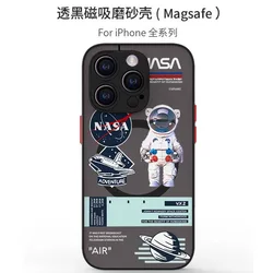 Earth Cute Astronaut Phone Case for iPhone 16 15 14 13 12 11 Pro Max Mini XR XS X 7 8 6 6s Plus Matte Magnetic Back Cover