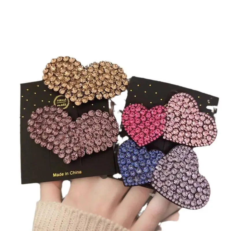 1 Stück Neue, bezaubernde Prinzessinnen-Haarspangen mit doppeltem Herz für Mädchen, Kinder-Haarschmuck, Haarklammern, BB-Haarspangen, Haaraccessoires – Detail 5