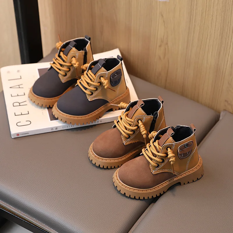 Boy Girl Fashion Short Boots Spring Autumn Soft Sole Anti-skid Kids Design Solid Color Girl Rubber Boots Casual Children Shoes