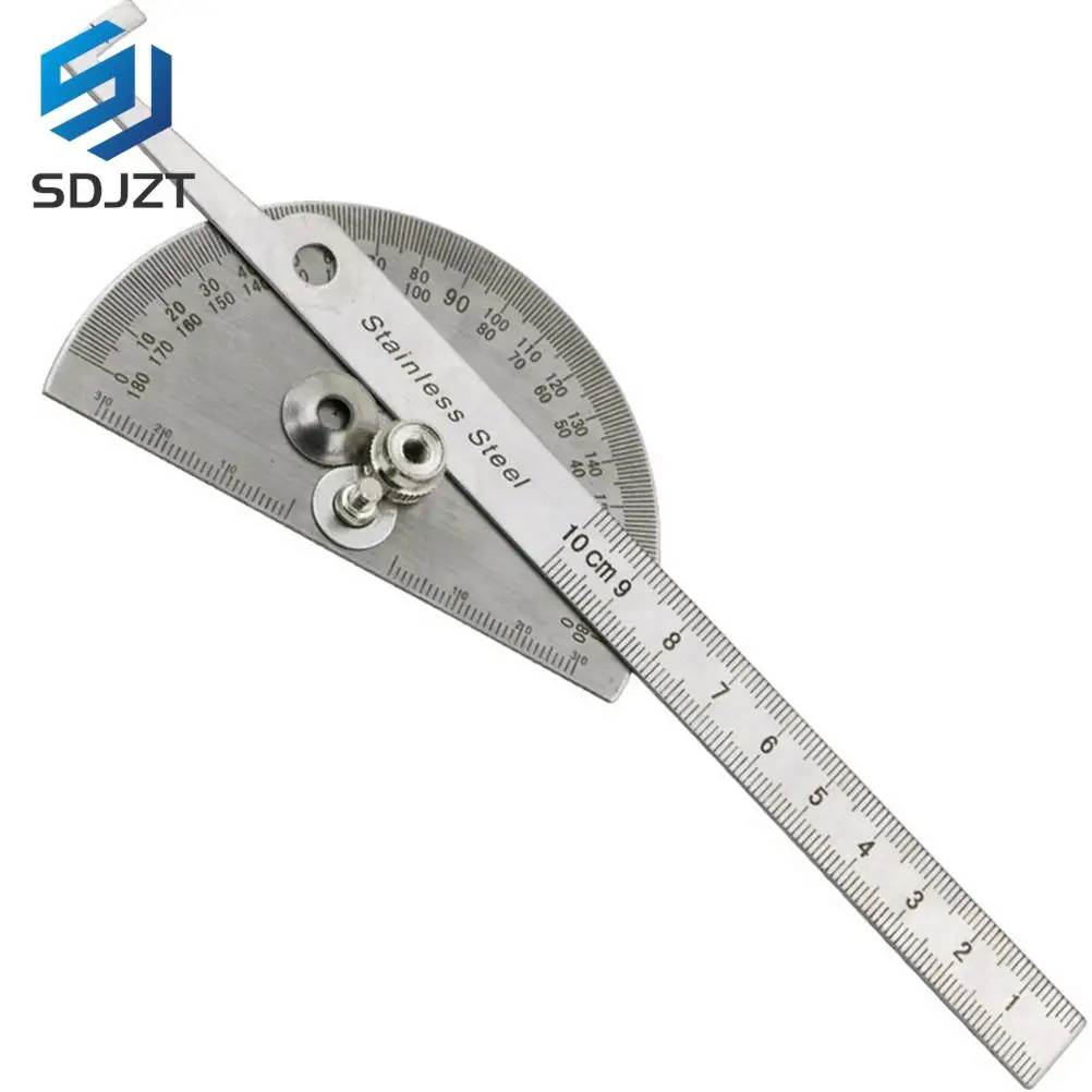 100mm 0-180 Stainless Degree Protractor Angle Finder Arm Rule Measure Tool