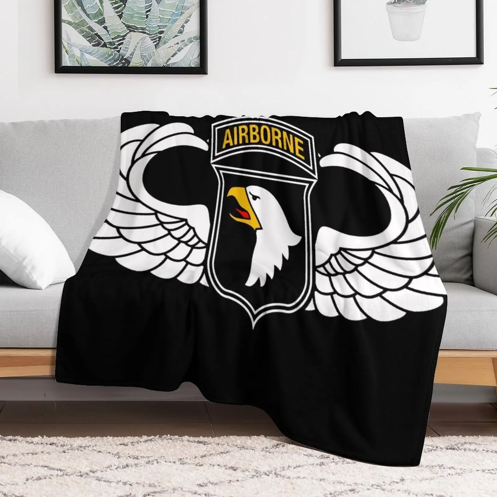 101st Airborne Division Screaming Eagles Throw Blanket Picnic Sofas Flannel bed plaid Blankets