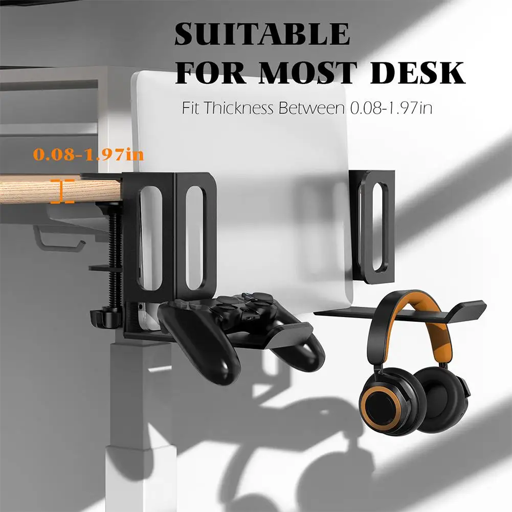 Universal Laptop Stand com lados ajustáveis, bandeja dobrável, organizador de mesa, suporte de armazenamento para Under Desk, fone de ouvido, sutiã, Z9e0