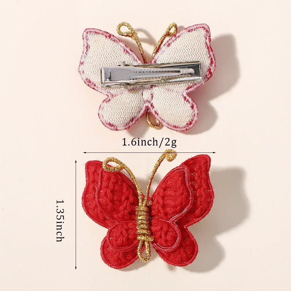 BABY BOWS 2Pcs/lot Girls Kniting Butterfly Hair Clips Hair Bows Hairpins Barrettes for Children Hair Acesssories Headwear Gift