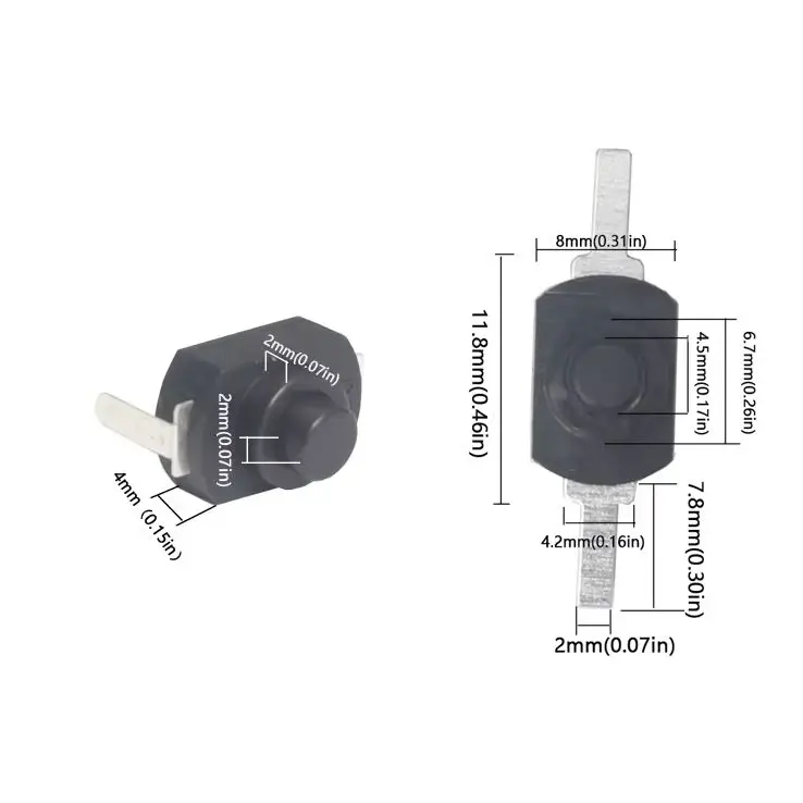 【30-10PCS】DC 30V 1A 12*8MM On Off Mini Push Button Switch for Electric Torch 1208YD Self Locking