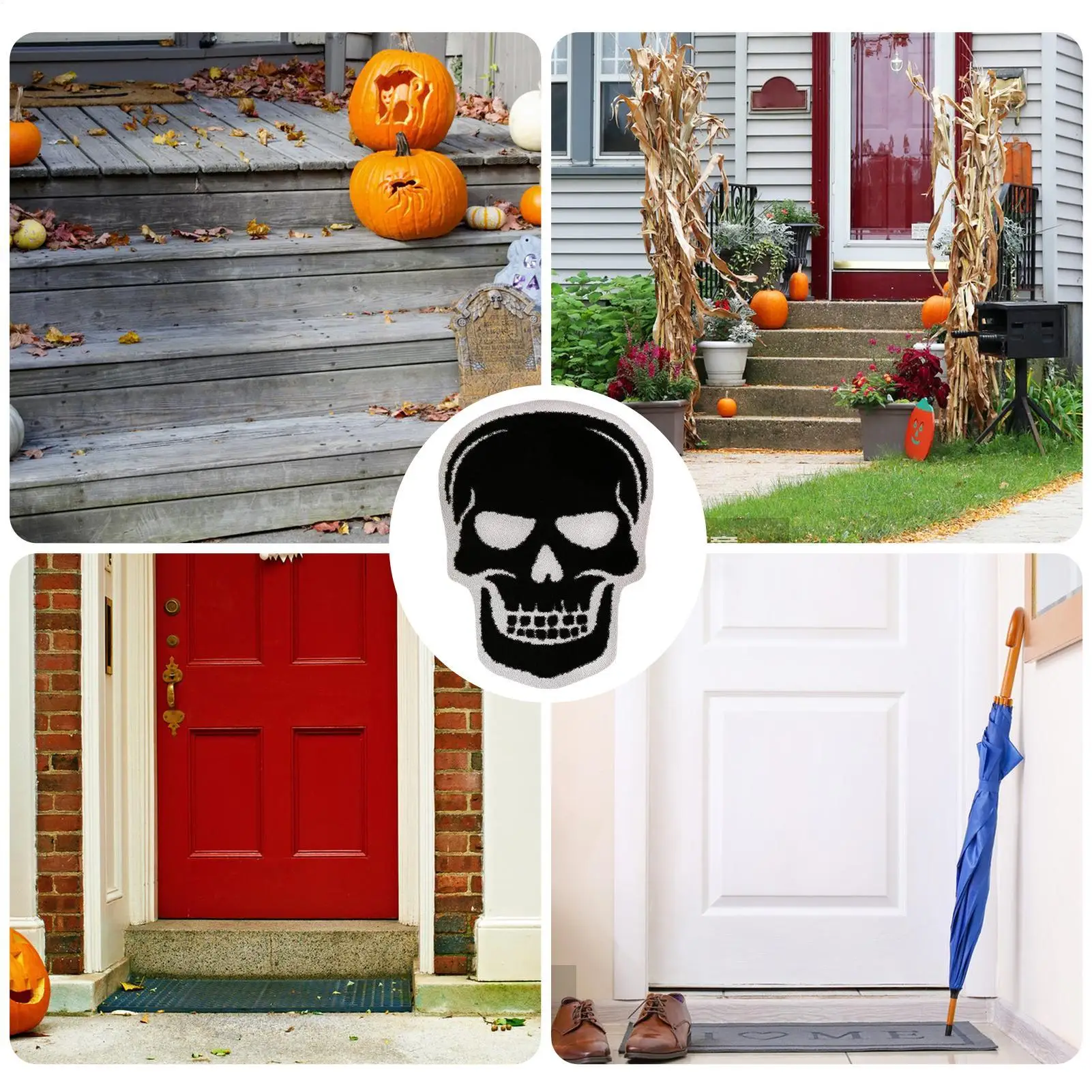 Halloween Bath Mat Horror Bat Rug 15.75x23.62 Inch Gothic Non Slip Door Carpet For Bedroom Kitchen Garage Entrance Door Floor
